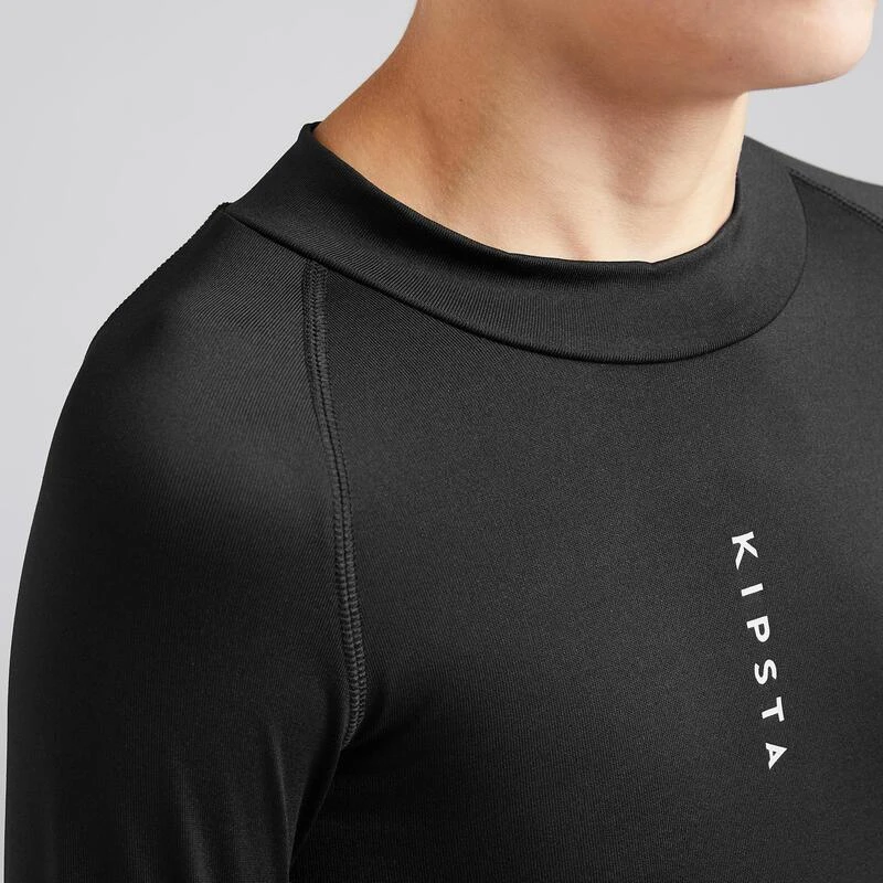 Kipsta Thermoshirt Kind Lange Mouwen Keepcomfort Zwart 4 Kipsta Thermoshirt Kind Lange Mouwen Keepcomfort Zwart - Afbeelding 2