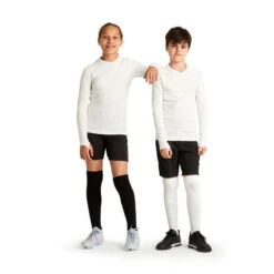 Kipsta THERMOSHIRT MET LANGE MOUWEN VOOR VOETBAL VOOR KINDEREN KEEPDRY 500 BLAUW INDIGO -Voetbal Sport Mode thermoshirt voor voetbal voor kinderen keepdry 500 met lange mouwen wit 3