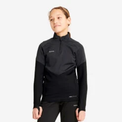 Kipsta Training Top Meisjes VIRALTO+ Zwart/grijs -Voetbal Sport Mode training top meisjes viralto zwartgrijs 3