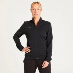 Kipsta Trainingsjack Dames Essential Zwart/grijs