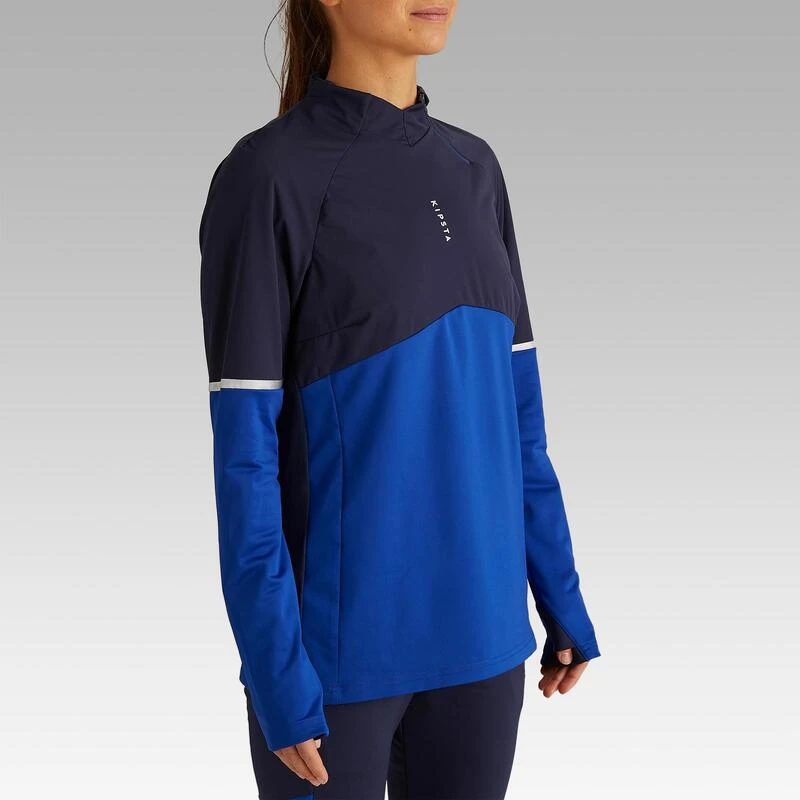 Kipsta Trainingsjack Voetbal Dames T500 Blauw 5 Kipsta Trainingsjack Voetbal Dames T500 Blauw - Afbeelding 3