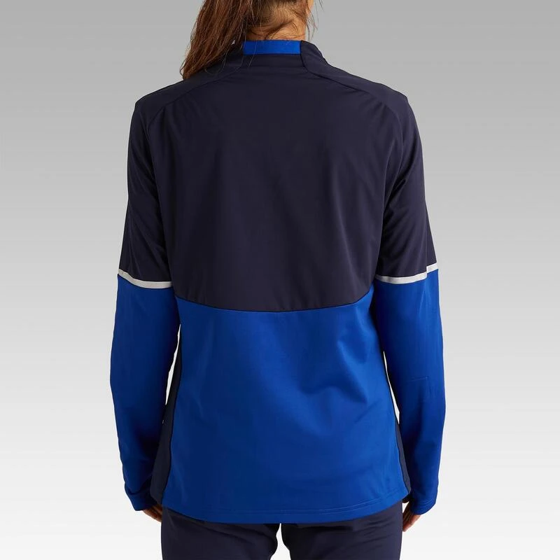 Kipsta Trainingsjack Voetbal Dames T500 Blauw 6 Kipsta Trainingsjack Voetbal Dames T500 Blauw - Afbeelding 4