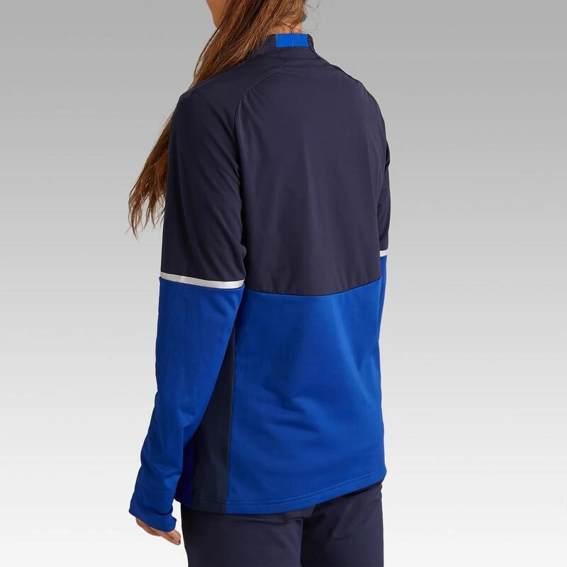 Kipsta Trainingsjack Voetbal Dames T500 Blauw 7 Kipsta Trainingsjack Voetbal Dames T500 Blauw - Afbeelding 5