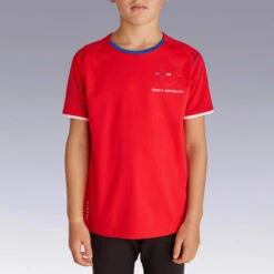 Kipsta Tsjechië Voetbalshirt FF100 Kind Supportershirt EK 2020 Rood -Voetbal Sport Mode tsjechie voetbalshirt ff100 kind supportershirt ek 2020 rood 3