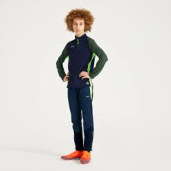 Kipsta VOETBALBROEK VOOR KINDEREN CLR MARINEBLAUW/FLUOGEEL -Voetbal Sport Mode voetbalbroek voor kinderen clr marineblauwfluogeel 3