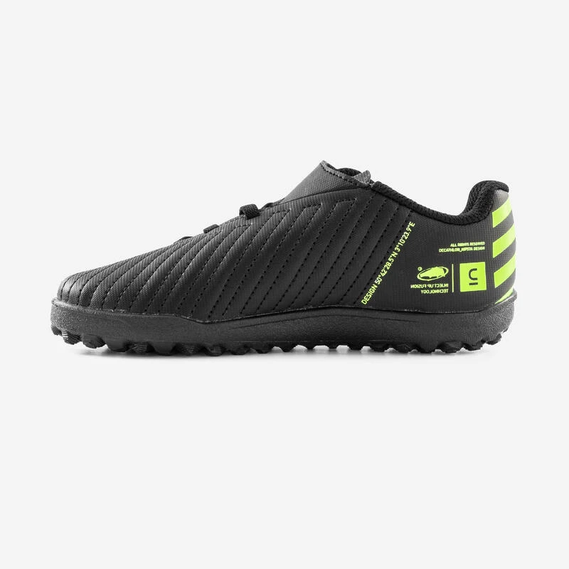 Kipsta Voetbalschoenen Kind 100 Easy Turf TF Klittenband Zwart/geel 5 Kipsta Voetbalschoenen Kind 100 Easy Turf TF Klittenband Zwart/geel - Afbeelding 3