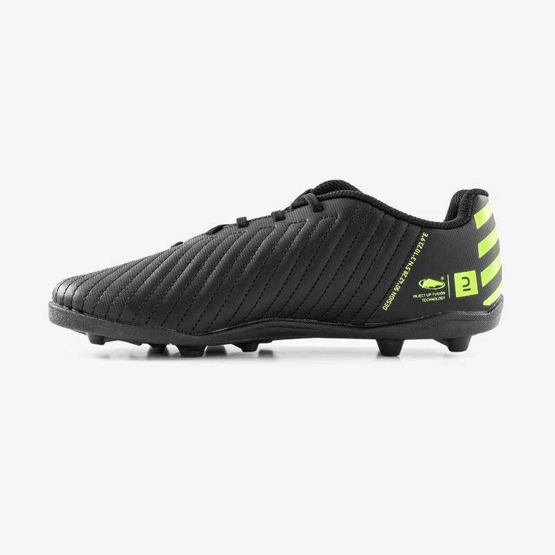 Kipsta Voetbalschoenen Kind Agility 100 AG/FG Zwart/geel 5 Kipsta Voetbalschoenen Kind Agility 100 AG/FG Zwart/geel - Afbeelding 3