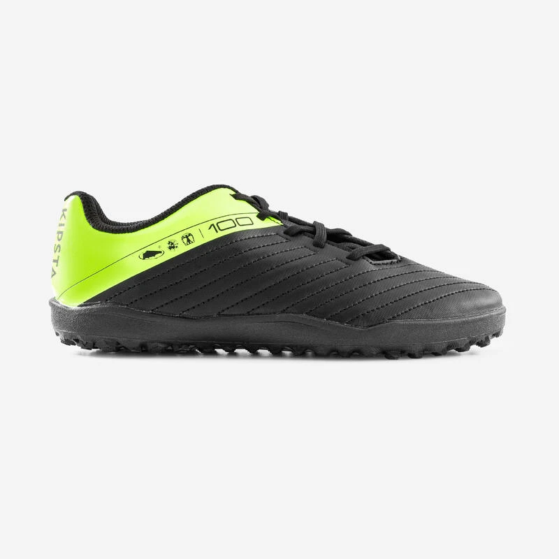 Kipsta Voetbalschoenen Kind Agility 100 TF Zwart/geel 4 Kipsta Voetbalschoenen Kind Agility 100 TF Zwart/geel - Afbeelding 2