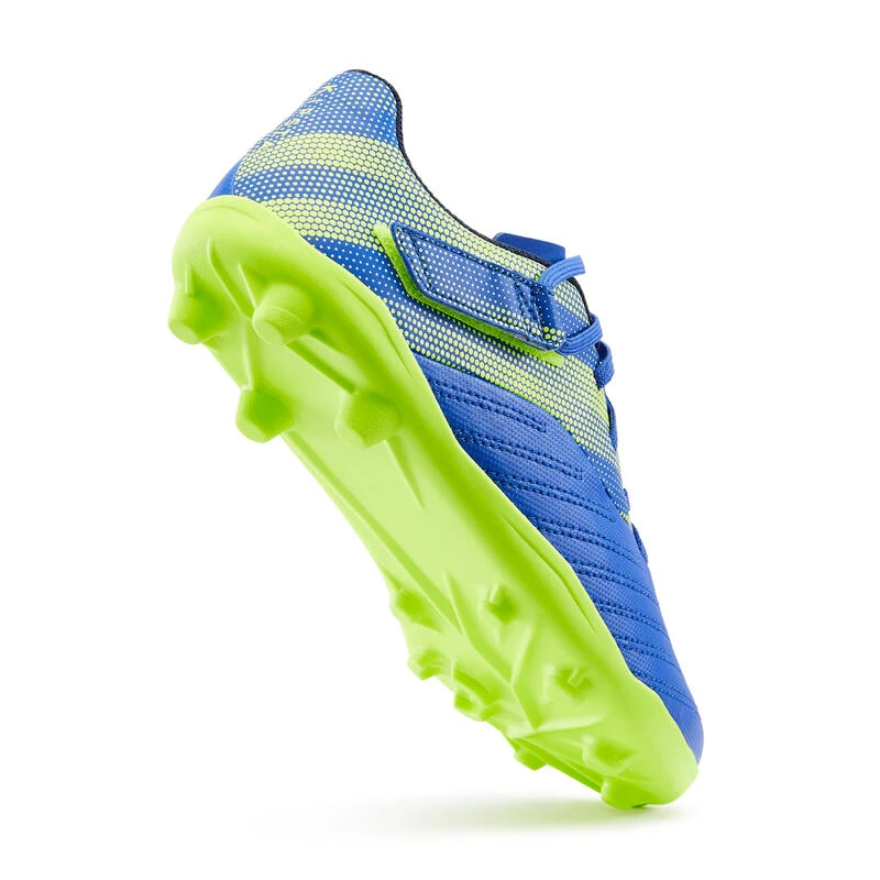 Kipsta Voetbalschoenen Kind Agility 140 FG Klittenband Blauw/geel 7 Kipsta Voetbalschoenen Kind Agility 140 FG Klittenband Blauw/geel - Afbeelding 5