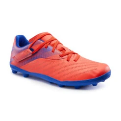 Kipsta Voetbalschoenen Kind Agility 140 FG Klittenband Rood/blauw