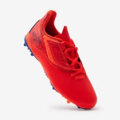 Kipsta Voetbalschoenen Kind Viralto I MG/AG Easy Klittenband Oranjerood/blauw -Voetbal Sport Mode voetbalschoenen kind viralto i mgag easy klittenband oranjeroodblauw 3