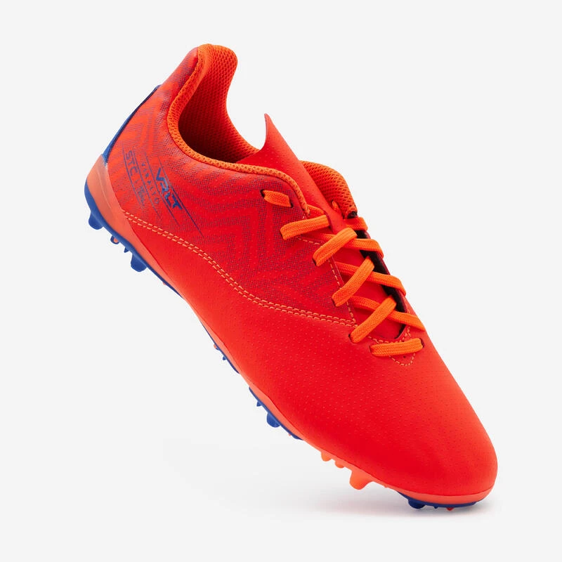 Kipsta Voetbalschoenen Kind Viralto I MG/AG Oranjerood/blauw 6 Kipsta Voetbalschoenen Kind Viralto I MG/AG Oranjerood/blauw - Afbeelding 4