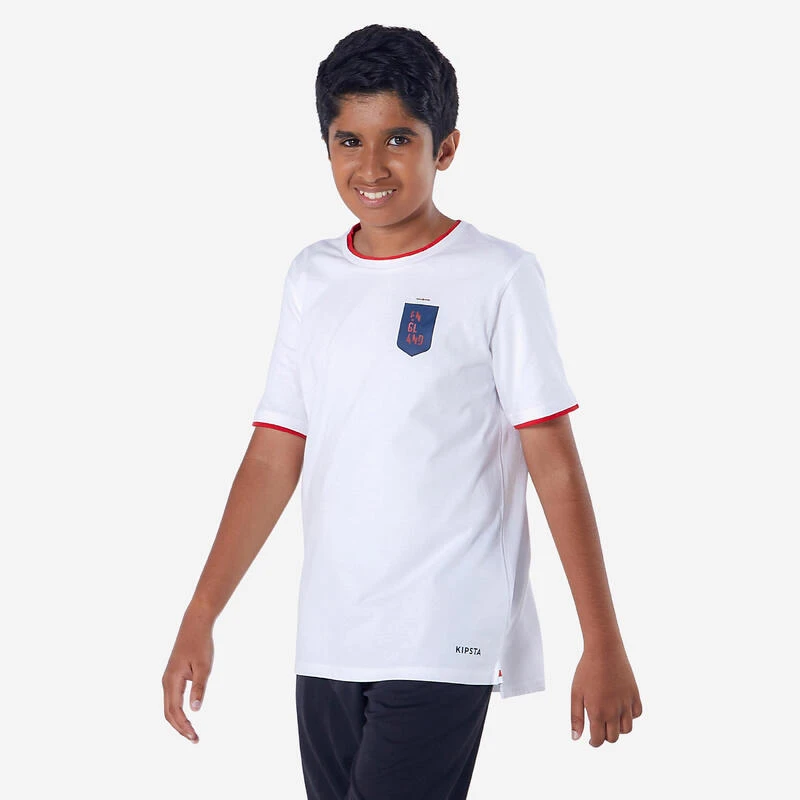 Kipsta VOETBALSHIRT VOOR KINDEREN ENGELAND FF100 2024 9 Kipsta VOETBALSHIRT VOOR KINDEREN ENGELAND FF100 2024 - Afbeelding 7
