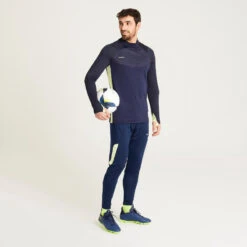 Kipsta Voetbalsweater Met Halve Rits Voor Volwassenen TRAXIUM -Voetbal Sport Mode voetbalsweater met halve rits voor volwassenen traxium marineblauw blauw 6