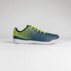 Kipsta Zaalvoetbalschoenen Kind Futsal 100 Blauw/groen -Voetbal Sport Mode zaalvoetbalschoenen kind futsal 100 blauwgroen 3