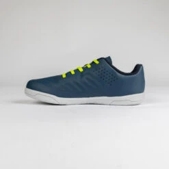 Kipsta Zaalvoetbalschoenen Kind Futsal 100 Blauw/groen -Voetbal Sport Mode zaalvoetbalschoenen kind futsal 100 blauwgroen 4