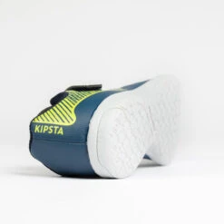 Kipsta Zaalvoetbalschoenen Kind Futsal 100 Klittenband Blauw/groen -Voetbal Sport Mode zaalvoetbalschoenen kind futsal 100 klittenband blauwgroen 4