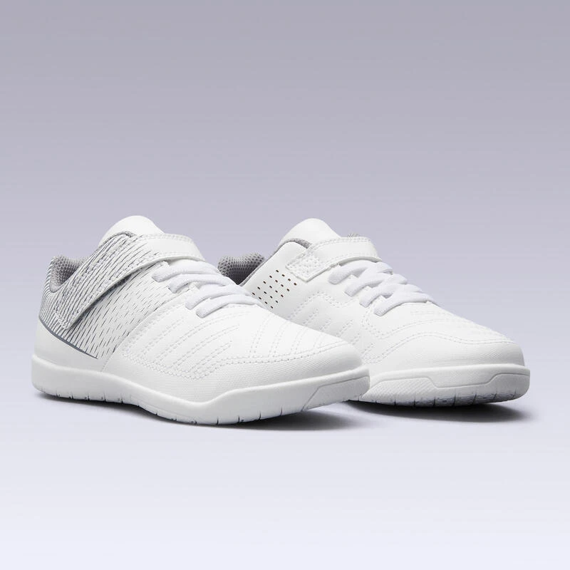 Kipsta Zaalvoetbalschoenen Kind Futsal 100 Klittenband Wit 7 Kipsta Zaalvoetbalschoenen Kind Futsal 100 Klittenband Wit - Afbeelding 5